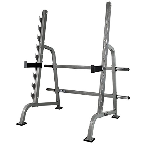 Valor Fitness Squat Rack Bench Press Combo - Adjustable Sawtooth Barbell Safety Catches - Plate Storage Pegs for Strength Training Max Weight 600 lbs
