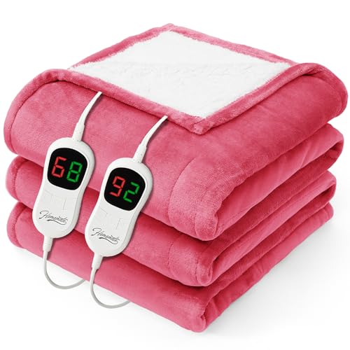 Image of Homemate Electric Heated Blanket Queen - 84 inchx90 inch Heating Bed Blankets Throw with 10 Heating Levels 8 Hours Auto Off Fast Heating Over-Heated Protection Ultra Soft Warm Flannel ETL Certified