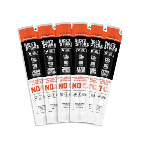 Nick's Sticks Clean &amp; Balanced Free Range Chicken Spicy Snack Sticks (6ct)