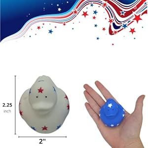 4E's Novelty Patriotic Rubber Ducks (24 Pack) Bulk 2" - 4th of July Party Favors, Patriotic Party Supplies Gifts toys for Kids Adults Fourth of July, Jeep Ducking 4Es Novelty Patriotic Rubber Ducks 24 Pack Bulk 2 4th of July Party Favors Patriotic Party Supplies Gifts toys for Kids Adults Fourth of July Jeep Ducking