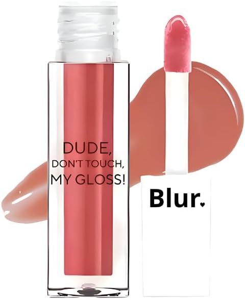 BlurIndia Dude, Don't Touch My Gloss | Glossy Lip Tint + Oil | Pigmented AF | Juicy, Non-Sticky, Moisturizing | Lip Gloss for Girls and Women | 5ml | Peach