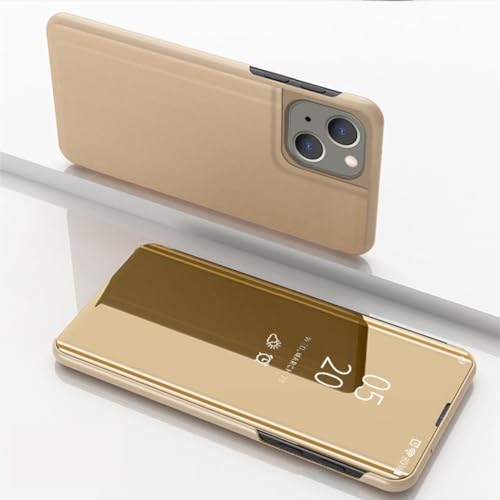 Étui pour iPhone 15 Apple avec support König Design clapet protection or