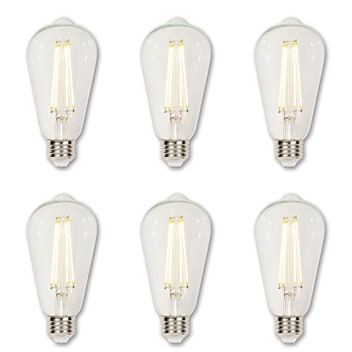 Westinghouse Lighting 4518320 6.5 Watt (60 Watt Equivalent) ST20 Dimmable Clear Filament LED Light Bulb, Medium Base, 6-Pack