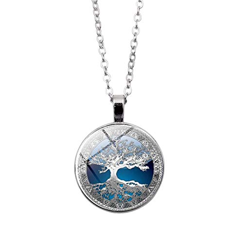 Preisvergleich Produktbild Fliyeong Premium Unisex Time Edelstein Halskette Glas Zubehör Anhänger KettenSilber