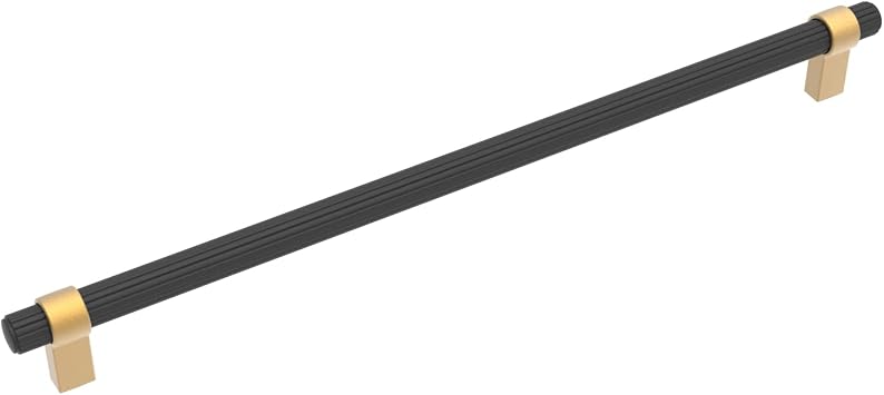 Belwith-Keeler Sinclaire Collection Appliance Pull 18 Inch Center to Center Matte Black & Brushed Golden Brass Finish
