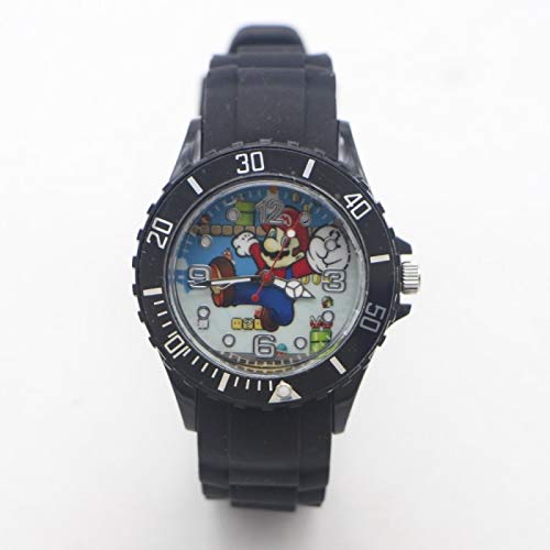 YUNDING Super Mario Relojes Newl Super Mario Silicona Cuarzo Reloj para Niños Deportes Moda Niño Estudiantes Niños Relojes Relogio KOL Saati Reloj