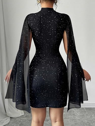 Image of Figdaw Sparkling Rhinestone Bodycon Dress for Women Special Occasions,Night Out