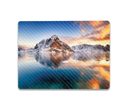 Image of MightySkins Carbon Fiber Skin Compatible with Microsoft Surface Laptop Go 3 (2023) Full Wrap Kit - ICY Lake | Protective, Durable Textured Carbon Fiber Finish | Made in The USA