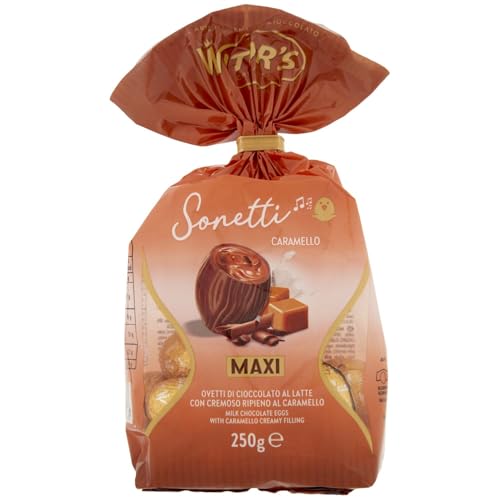 WITOR'S - Maxi Huevos de Pascqu 250 g Chocolate con Leche - Huevos de Pascua 2020 Rellenos con Caramelo - Made in Italy (Maxi, Leche/Caramelo)