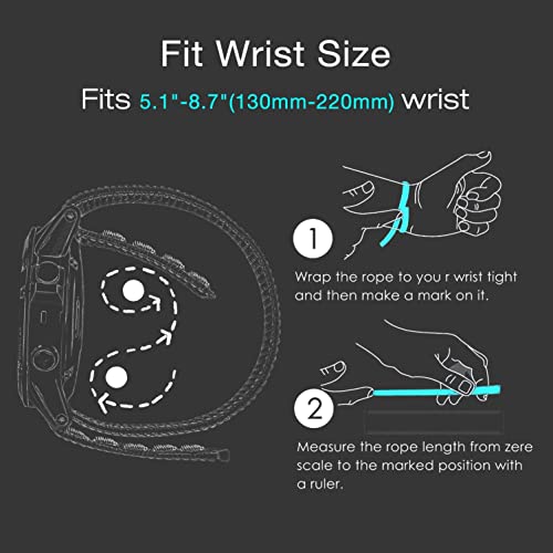 Abanen Quick Dry Watch Strap for Fenix 6/Fenix 5/Fenix 7/EPIX 2, 22mm Woven Nylon Ultralight Sport Wristband for Garmin Epix Pro 47mm, Instinct 2 Solar, Forerunner 955