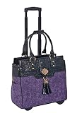 JKM and Company THE CONTESSA Purple & Black Alligator Faux Leather Compatible With Computer iPad, La