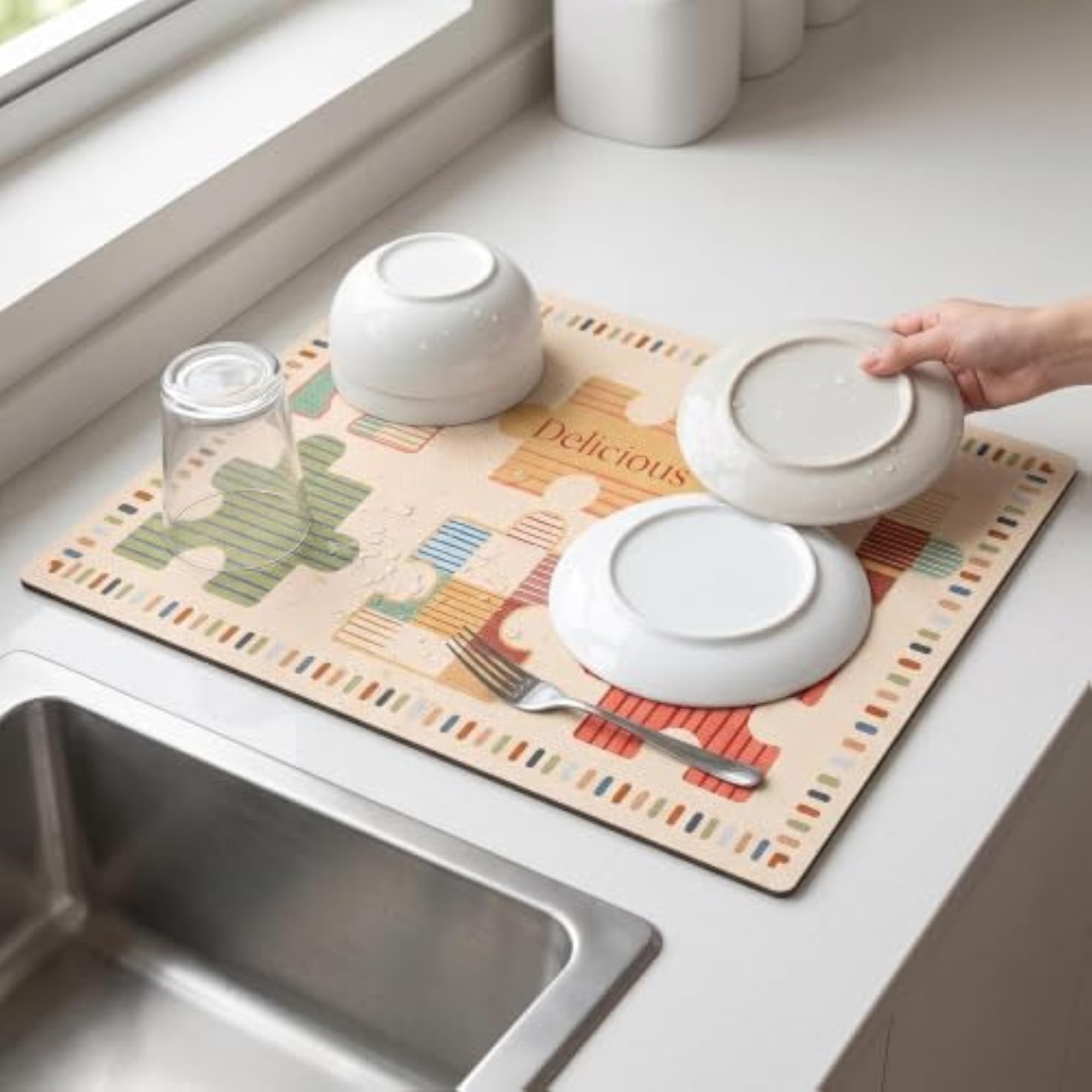 Diatomaceous Earth Kitchen Dish Drying Mat