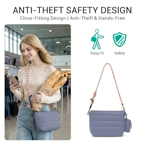 Image of ACUARIO Crossbody Bags for Women - Puffy Tote Bag Purse for Work, Travel, Shoulder Handbag with Small Wallet