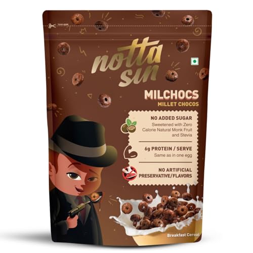 Image of Notta Sin MilChocs: Millets + Chocos | No Added Sugar - Contain Zero Calorie Natural Monk Fruit & Stevia | High Protein | No Artificial Flavors /Preservatives | Breakfast Cereal with Jowar & Ragi (Milchocos)
