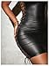 Floerns Women's PU Leather Lace Up Side Strapless Tube Dress Y2k Bodycon Mini Dress Black X-Large