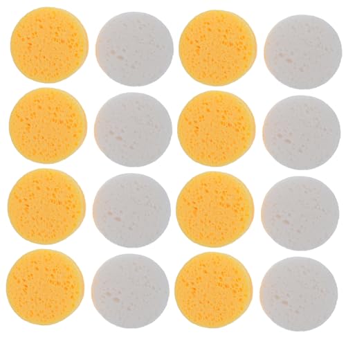 FOMIYES 3 Juegos Lavado De Cara Esponjas Faciales De Celulosa Esponjas Faciales Para Maquillaje Productos Limpiador Cosmético Mop Pulpa De Madera De Algodón Yellow 100 Uds * 3