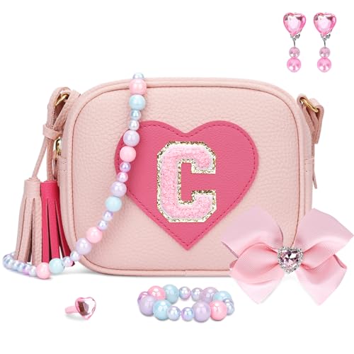 Image of KKXIU Birthday Gifts for Girls Initial Toddler Purse Cute Kids Crossbody Bag