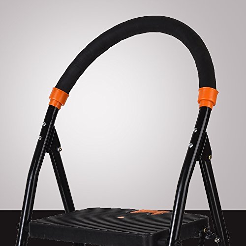 ORRIL OBBO 4 Step Ladder, Foldable Ladder with Wide Steps, Steel Ladder for Home & Office Use, Durable, Wide, Lightweight & Easy to Carry Stairs for Home, Black, Made in India 3
