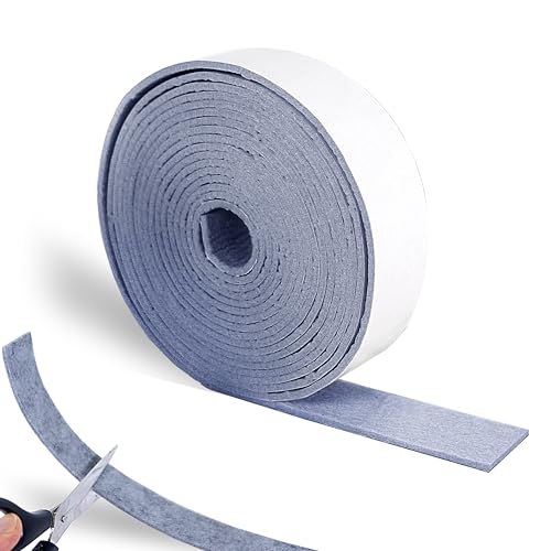 WENXINWIN Filzband Selbstklebend 6 m x 4 cm x 0.4 cm Filzstreifen Selbstklebend stabile & langlebige Filzrolle für Stühle Möbel Bodenschutz oder Fenster Kondensationsabsorber (Grau)