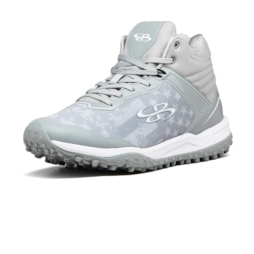 Boombah Viper Men's USA Clandestine Turf Mid Gray/White - Size 10.5