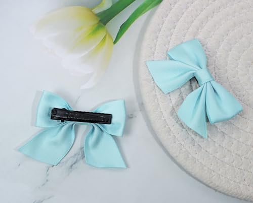Penta Angel Clips para el Cabello con Moño 2 Piezas 6 cm Pinzas de Lagarto Pequeñas Decorativas para Mujeres y Niñas (Azul) miniatura 4