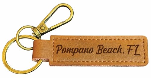 R and R Imports Pompano Beach Florida Souvenir Leather Keychain