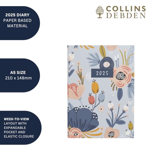 Collins Enchanted 2025 Planner - A5 Week to View Diary - Black - (EN53.99-25) - Hardback Weekly Diary with Floral Design - Image 4