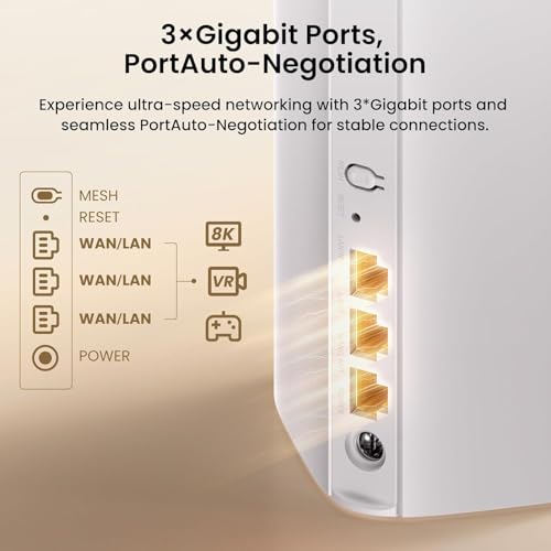 Image of Tenda WiFi 7 Mesh System BE3600 - Dual Band Mesh WiFi System for Home, Seamless Mesh Network with 3 Gigabit Ports, Supports 160+ Devices, MLO, VPN, 4K QAM, ME3 Pro (1-Pack)