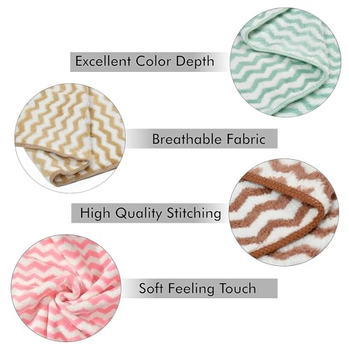 UrbanLeaf Super Soft Microfiber Designer Hand Towels (Multicolours) - 4 Pieces, 400 GSM
