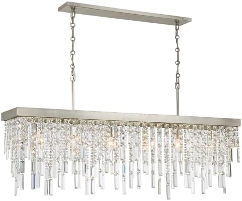 Crystorama Winfield 6 Light Antique Silver Linear Chandelier