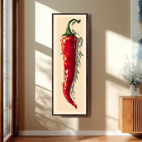 Impression sur toile verticale grand format piment rouge déco moderne - 2
