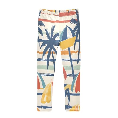 Bolaz Toddler Girls Leggings Printed Yoga Pants Leggings Coconut Trees Summer Umbrellas for Kids
