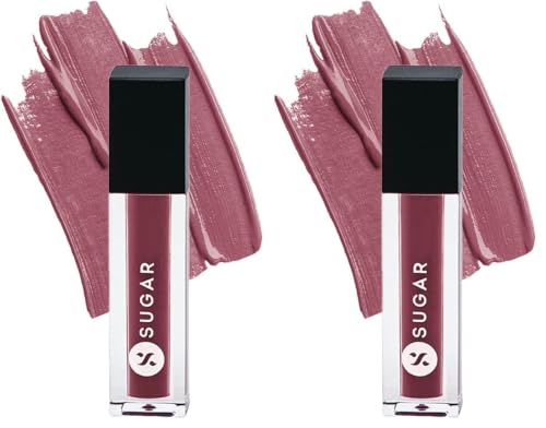 Image of SUGAR Cosmetics - Smudge Me Not - Mini Liquid Lipstick - 09 Suave Mauve - (Mini 1.1ml) - Ultra Matte, Transferproof and Waterproof, Lasts Up to 12 hours (Pack of 2)