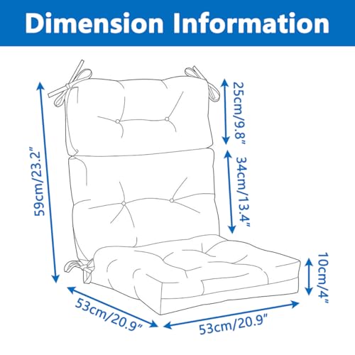 Coussin chaise à bascule jardin imperméable bleu 112x53 matelas dossier haut - 3