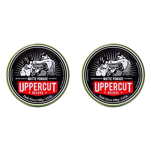 Uppercut Deluxe Matte Pomade Hair Styling Product For Men With A Medium Hold, No Shine Water Based Matte Hair Styling Product Easy Wash Out, No Residue 2 x 100g Cover