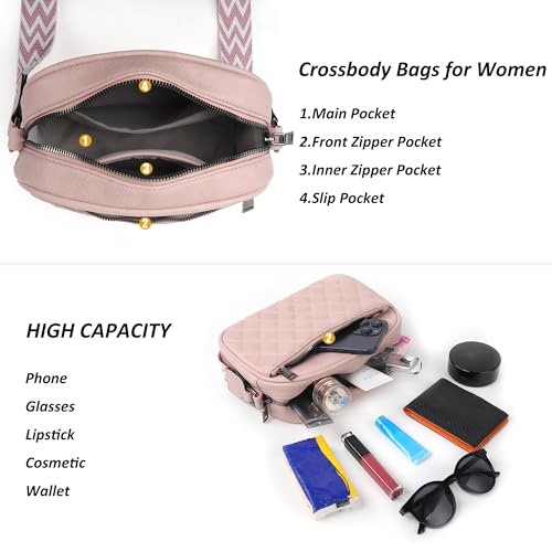 Image of TANTOMI Crossbody Purses for Women Leather Purse Shoulder Handbags with Wide Strap, Small Crossbody Bags for Women Travel