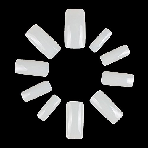 ECBASKET Full Cover False Nails Artificial Nails Fake Nails 500pcs Full Coverage Natural Acrylic Nails 10 Sizes with Bags
