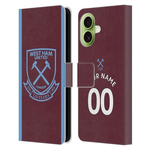 Coque iPhone 17 West Ham United FC étui portefeuille en cuir personnalisé Head Case Designs