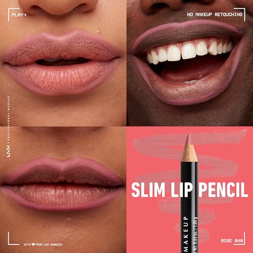 Image of NYX PROFESSIONAL MAKEUP Slim Lip Pencil, Long-Lasting Creamy Lip Liner - Rose