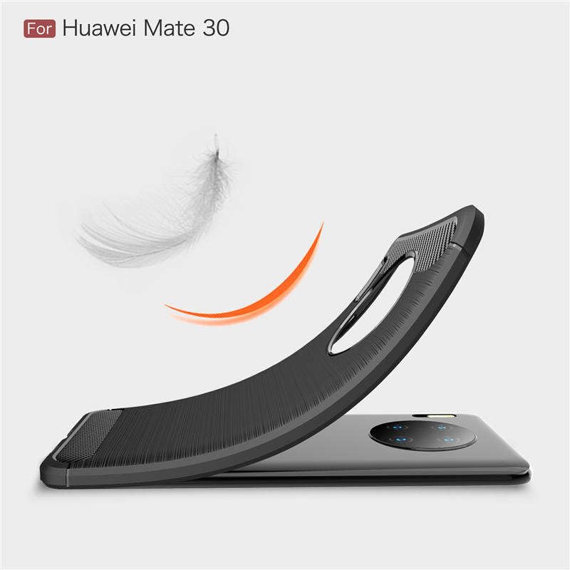 Image of Hybrid Carbon Fiber Back Case for Huawei Mate 30 Pro (Blue)