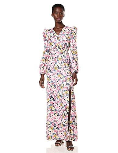Little Mistress Vestido Maxi Floral de Manga Larga para Mujer con Abertura Lateral, Talla 6, Multicolor, 34 Cover