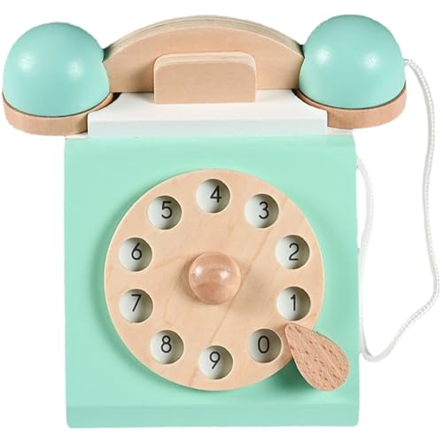 Materiale sicuro e durevole: realizzato in legno atossico, questo telefono in stile vintage è costruito per durare..È progettato per resistere al gioco attivo pur essendo sicuro per i bambini..La struttura robusta garantisce che possa sopportare le difficoltà e le cadute del gioco del bambino.