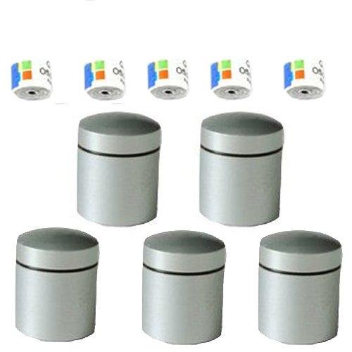 5 x Nano magnetisch Silber mit 5 wasserfesten Logstreifen, Geocaching Versteck, Behälter, Micro, Nanos, Nano, Neodym Cover