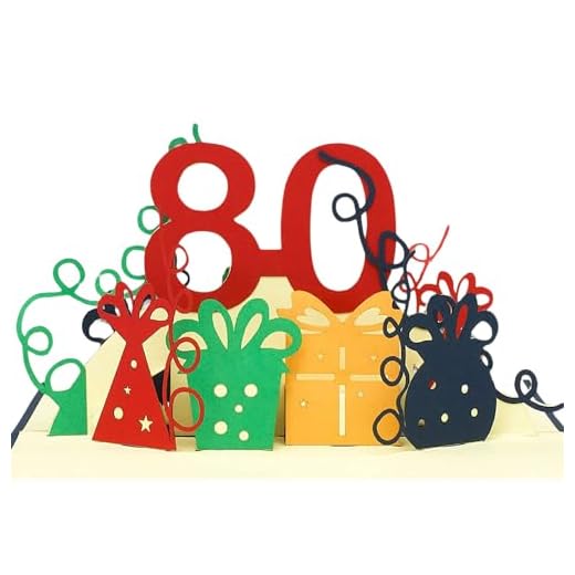 LINPOPUP®, LIN17267, tarjeta POP UP – Tarjeta de cumpleaños 3D para 80 cumpleaños – Tarjeta de aniversario – Tarjeta de felicitación – Tarjeta plegable sorpresa con efecto 3D N209