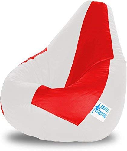 ink craft Double Color Beanbag Chair Red and White Without Beans Lounger for Home,Office , Bedroom & Room (XL)-picture-26