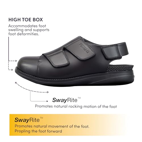 Image of DC2 Ancona Diabetic Sandals for Men | High Adjustability | Wide Fit | Seamless Lining | Genuine Leather Diabetic Footwear | Neuropathy Footwear