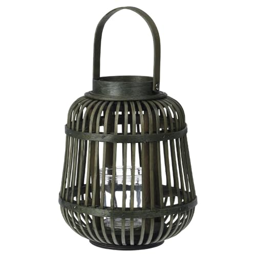 2474U Laterne Bambus grün 24x19 cm