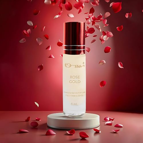 Image of Ossa Rose Gold Concentrated Perfume 6ml | Alcohol Free Roll On Attar For Men & Women | Premium Long Lasting Unisex Fragrance With Musk, Amber & Sandalwood Notes |Ideal For Daily Use & Signature Scent