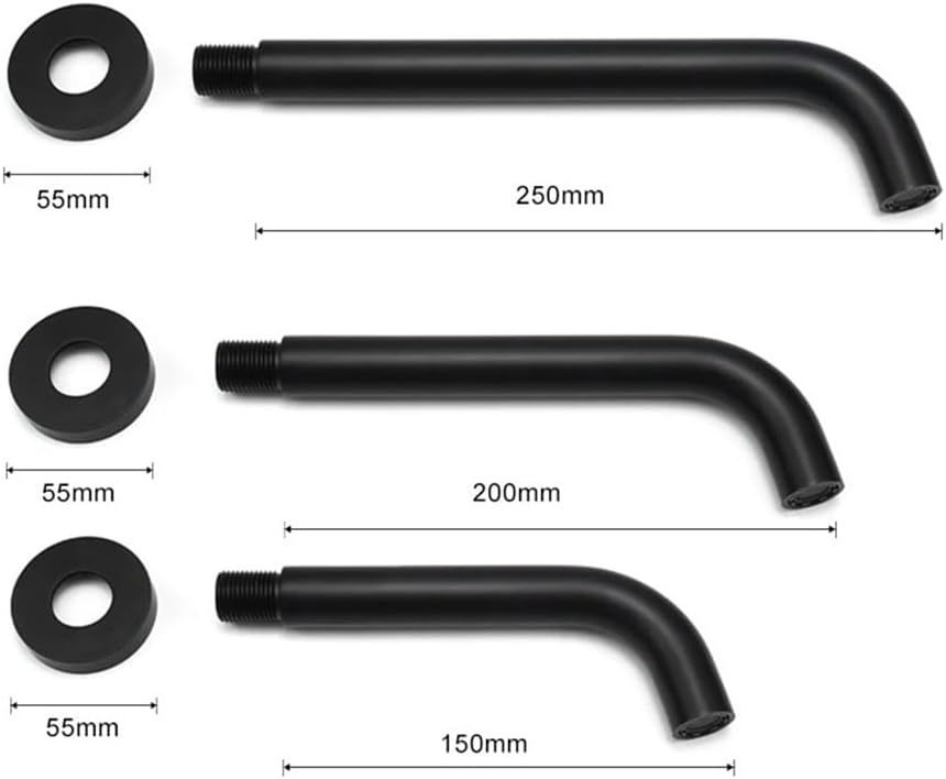 Faucet Brass Chrome Black Grey Spout Bathroom Mixer Sink Tap Basin Vanity Water Tapware 150/200/250MM Faucet Replacement Spouts(B 20CM Fixed Gold) Faucet