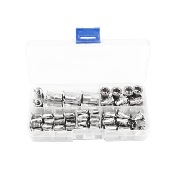 Tuerca remachable, Tuercas remachables 106 Piezas Kit de Remachadora Manual de Tuercas Herramienta de remachado de Tuercas roscadas M3-M8 Tuerca remachable de Aluminio